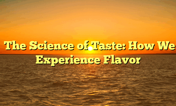 ﻿The Science of Taste: How We Experience Flavor
